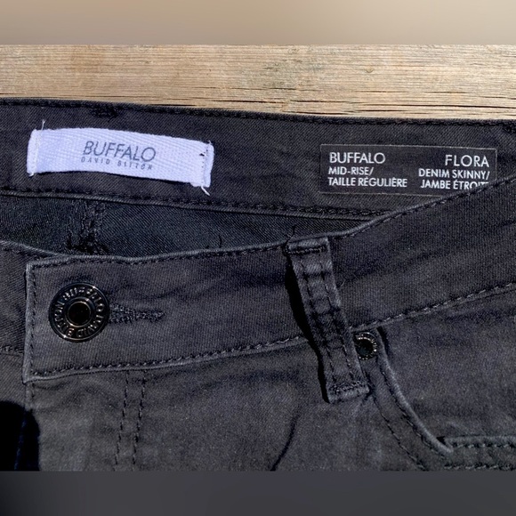 💜 Buffalo David Bitton Flora Mid-Rise Skinny Jeans – Black, Size 30 - Picture 6 of 10